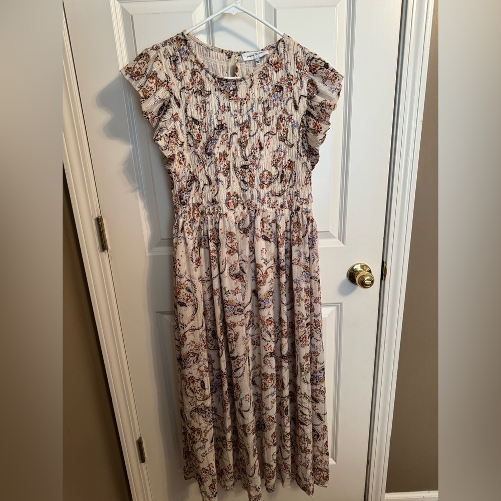 Floral Ruffle Sleeve Maxi Dress